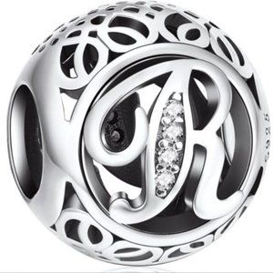 Sterling Silver Vintage Letter R Charm